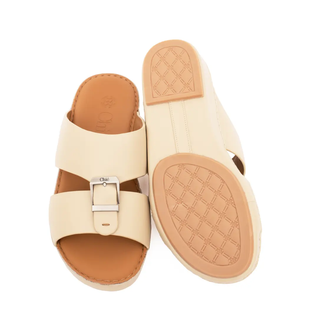 Chic Genuine Leather Arabic Sandal for Men – Slip on Comfort